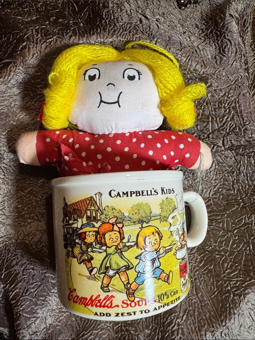 Kids Ceramic Mug with Yellow-Haired Doll Accent